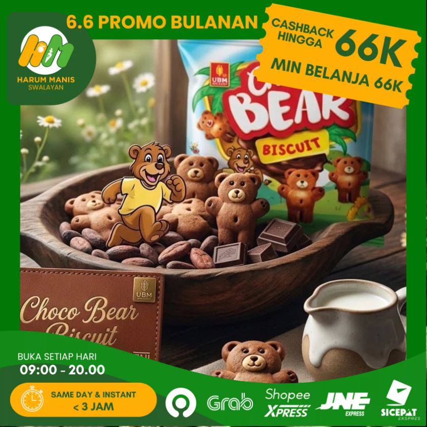 UBM CHOCO BEAR 50GR / CEMILAN COKELAT BENTUK BERUANG / CHOCO BEAR BISKUIT