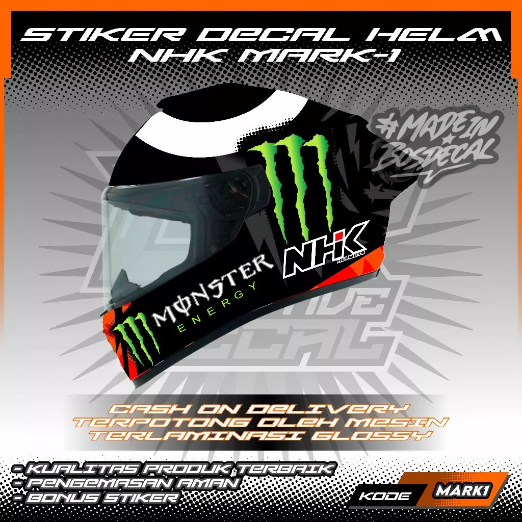 STIKER DECAL HELM NHK MARK-1