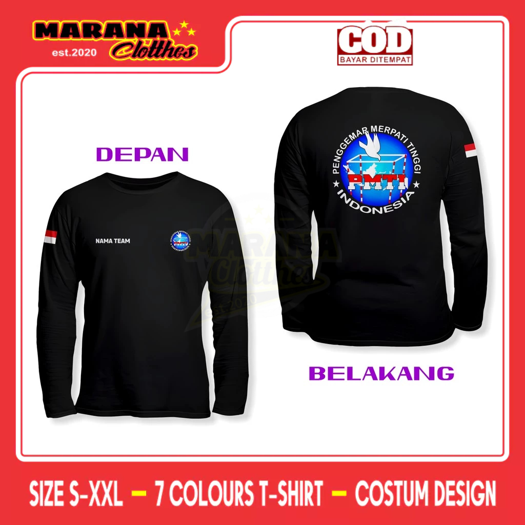 Kaos PMTI Penggemar Merpati Tinggi Indonesia Gratis Nama DB Lengan Panjang Kaos Distro