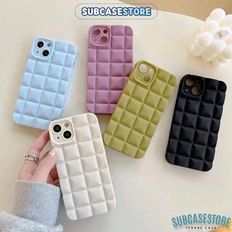 Waffle Case Iphone 15 14 13 12 11 PRO MAX 14 PLUS 7 8 PLUS XR XS MAX X CUBE 3D case choco bar case m