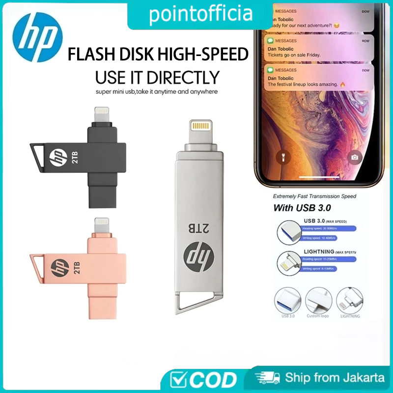 HP Flash Disk 2TB for iphone OTG ISO Flashdisk High Speed USB 3.0 Flash Drive Flash Disk Storage