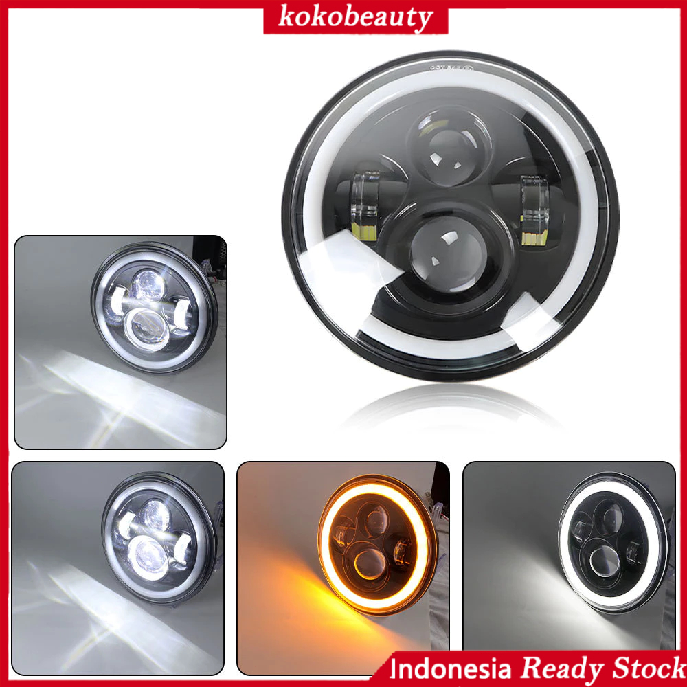 COD Lampu LED 7 inch 4 Mata Lensa 2 Warna High/Low / Lampu Utama Mobil 7 Inch Projie Plus 4 LED Dipi