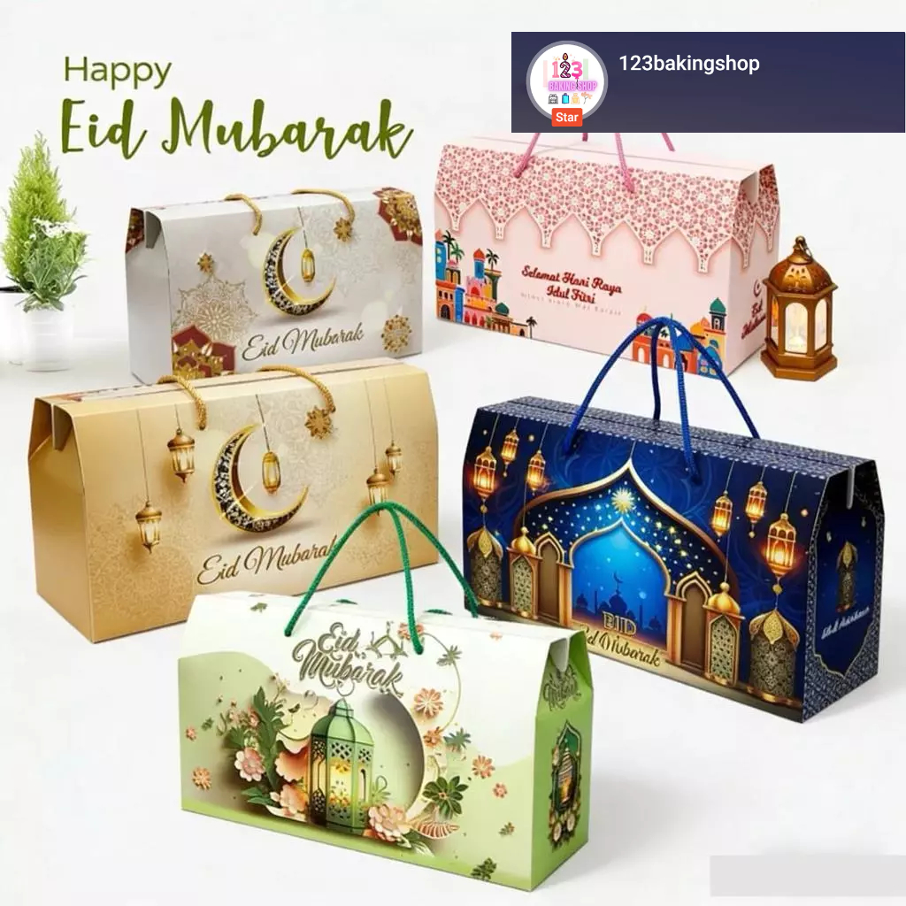 Box Tali Lebaran/ Paperbag Tas Kado Lebaran (Muat 2 toples jar 500-800ml) FREE Hangtag & Sticker