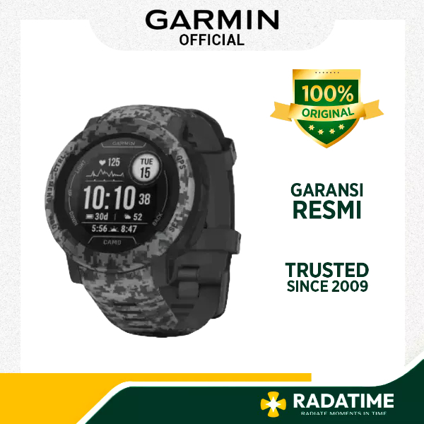 Jam Tangan Unisex Garmin Instinct 2 010-02626-63 Camo Edition - Graphite Camo, Diameter 45mm, Berat 50g