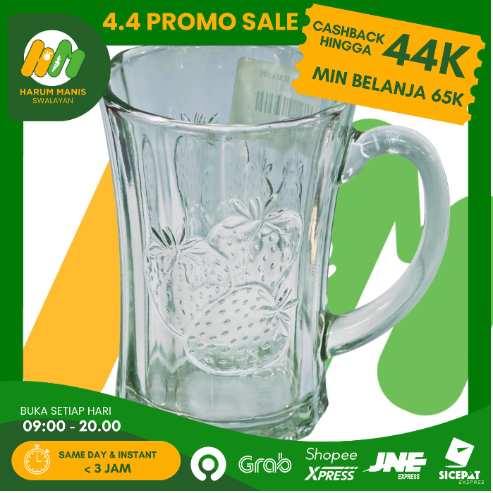 GELAS GAGANG KACA / GELAS KACA MOTIF TIMBUL / GELAS KACA