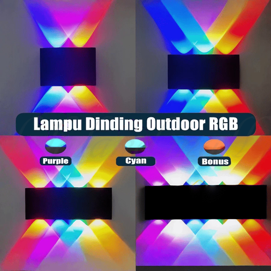 Ready Stock Lampu dinding berwarna -warni / Outdoor Minimalis Hias Taman Lampu Tembok Anti Air / Lam