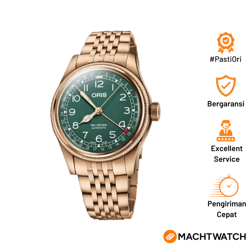 Jam Tangan Pria Oris Big Crown 01-754-7741-3167-07-8-20-01 Pointer Date Bronze Green Dial Rose Gold 