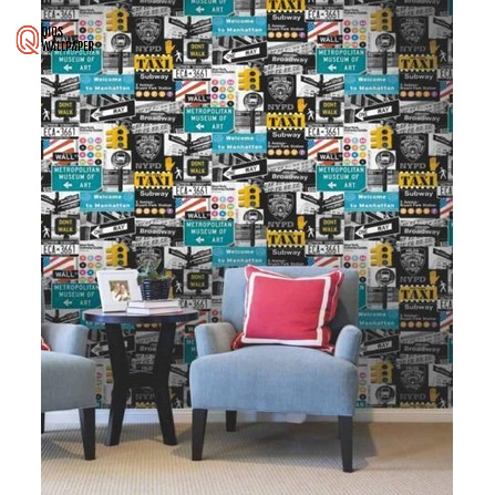 Wallpaper Dinding Motif 3D Street York Background Ruangan Harga