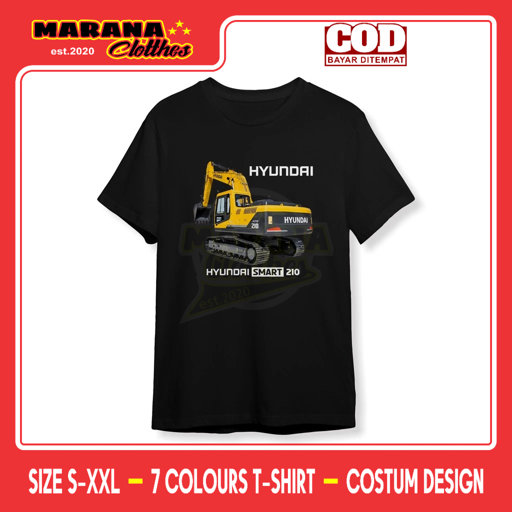 Kaos Excavator Hyundai Smart 210 Operator Alat Berat Kaos Distro