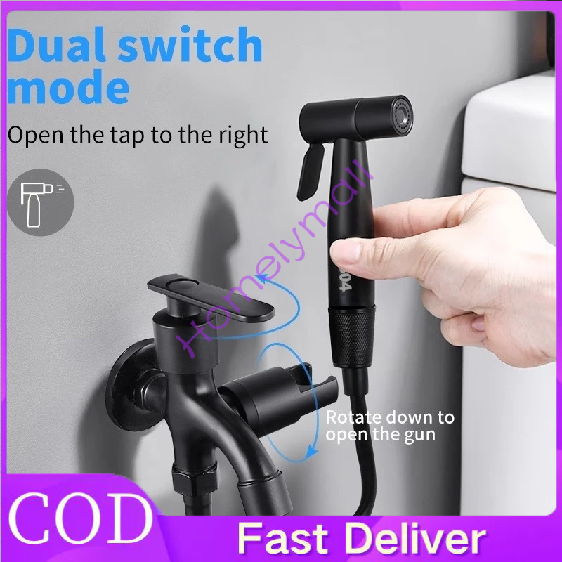 Toilet Bidet Sprayer Set/SUS304 1 Set /Kran Cabang Shower Stainless/Jet Washer Toilet/Kran Closet Du