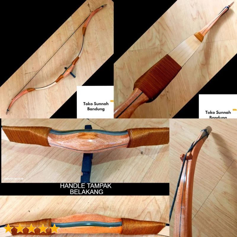 Busur Panah TURKIE Long EFG Import Laminasi Siyah handle double insert 27-50Lbs
