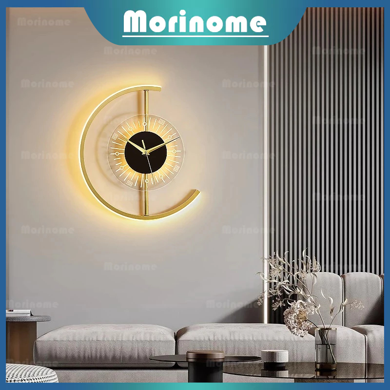 Lampu Dinding Jam Kamar Tidur Minimalis Nordic Modern Lampu Hias Dekorasi Kamar Tidur Ruang Tamu Sam
