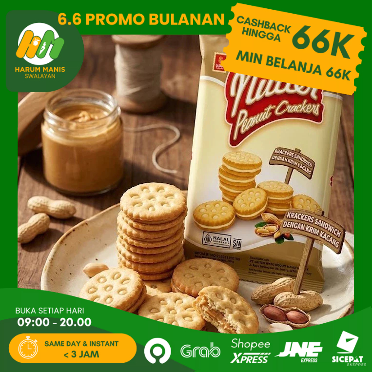 UBM NUTTER PEANUT CRACKERS 300GR / BISKUIT KACANG 300GR / BISKUIT UBM PEANUT / CEMILAN BISKUIT KACAN
