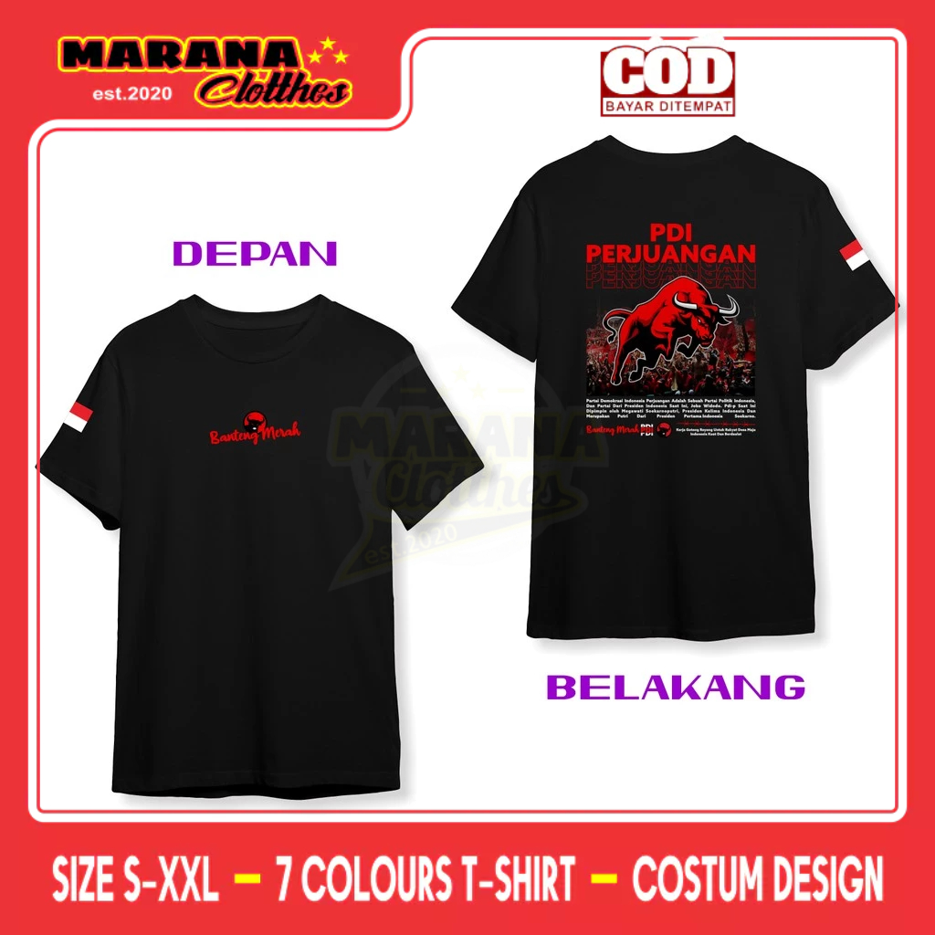 Kaos PDIP Banteng Merah Streetwear DB Kaos Distro