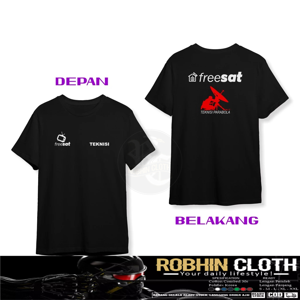 Kaos Baju Freesat Teknisi Parabola DB Kaos Distro