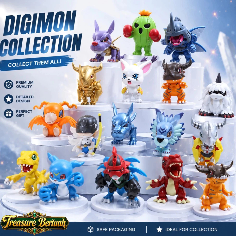 Action Figure Digimon V1 & V2 Kecil - TB - Mini Chibi Mainan Action Figur Agumon Angemon Wargreymon 