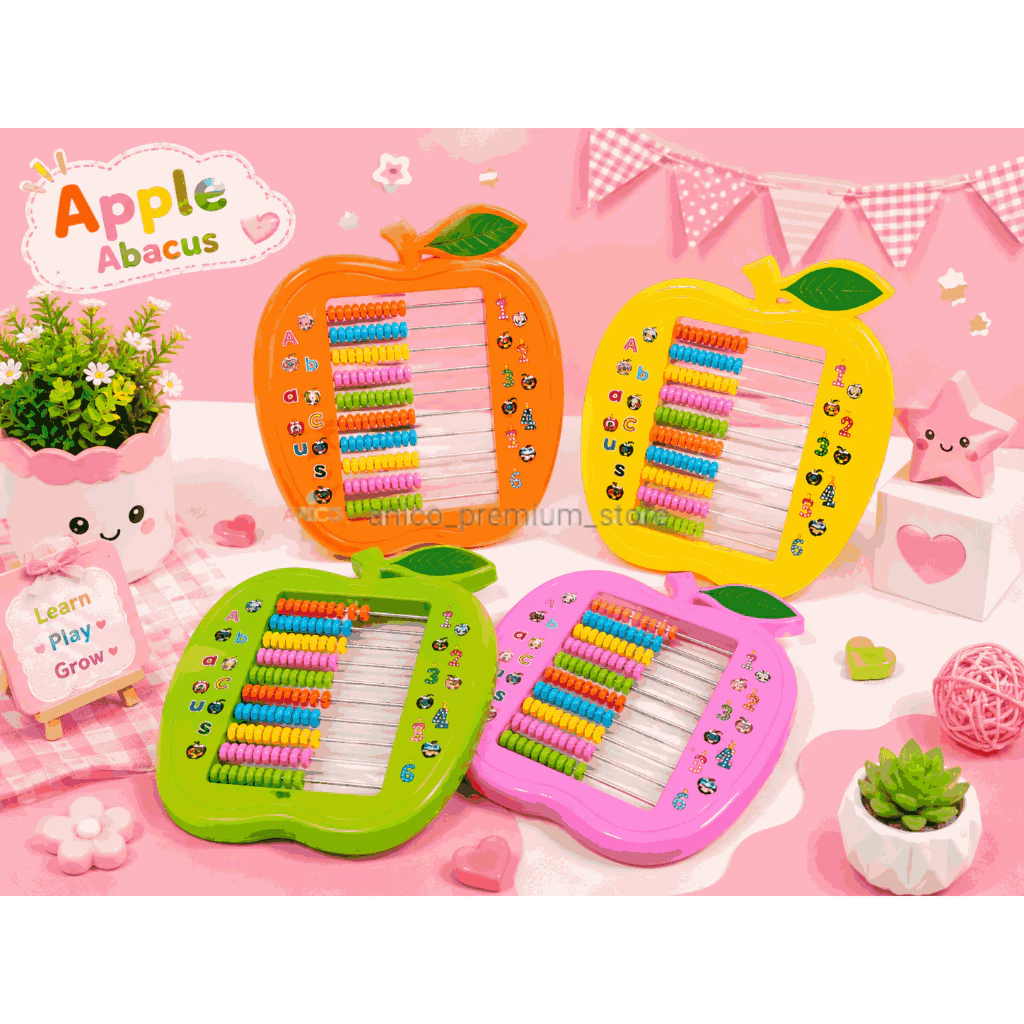 SEMPOA/ALAT BERHITUNG ANAK FANCY MOTIF APEL 10 TIANG/SEMPOA LUCU