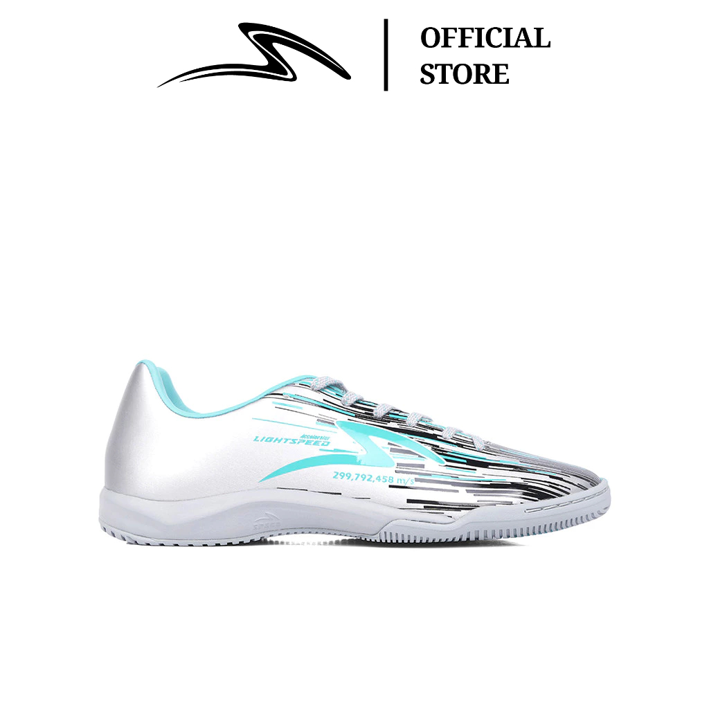 SPECS SEPATU FUTSAL LIGHTSPEED REBORN IN SILVER/BLACK/AQUA SPE1020527