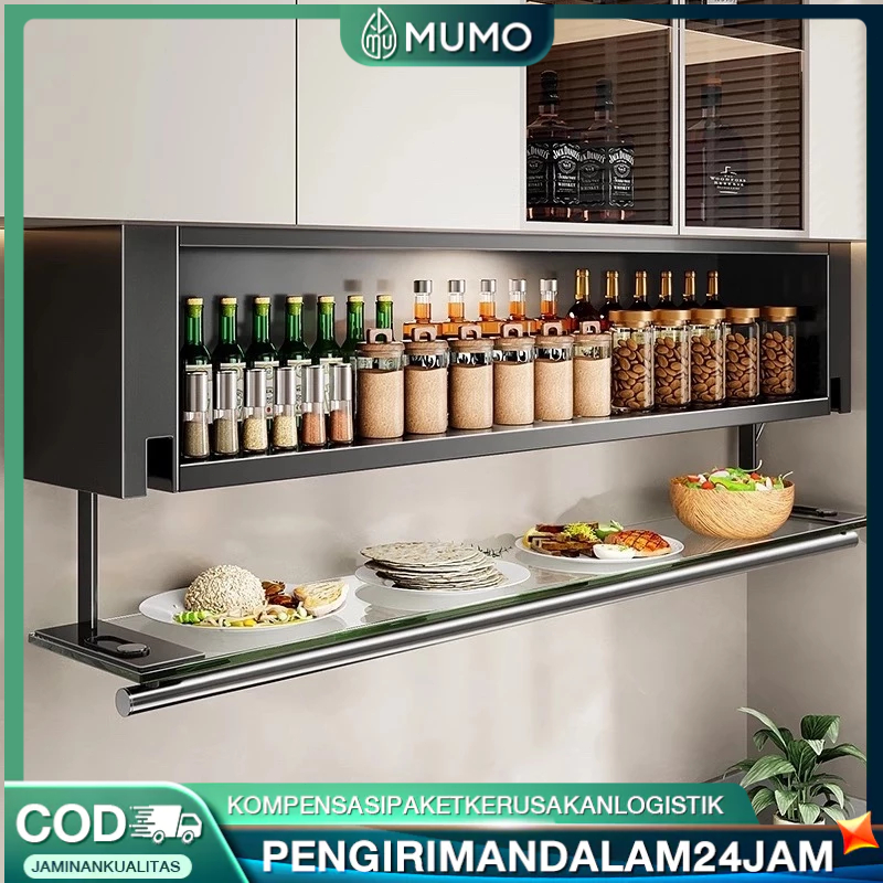 Stainless Steel Rak Dapur Gantung Rak Gantung DindingRak Dinding Dapur Kabinet Dapur Atas