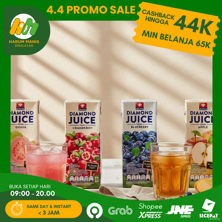 DIAMOND JUICE DRINK 200ML / DIAMOND JUICE DRINK GUAVA 200ML / DIAMOND JUICE DRINK CRANBERRY 200ML / 