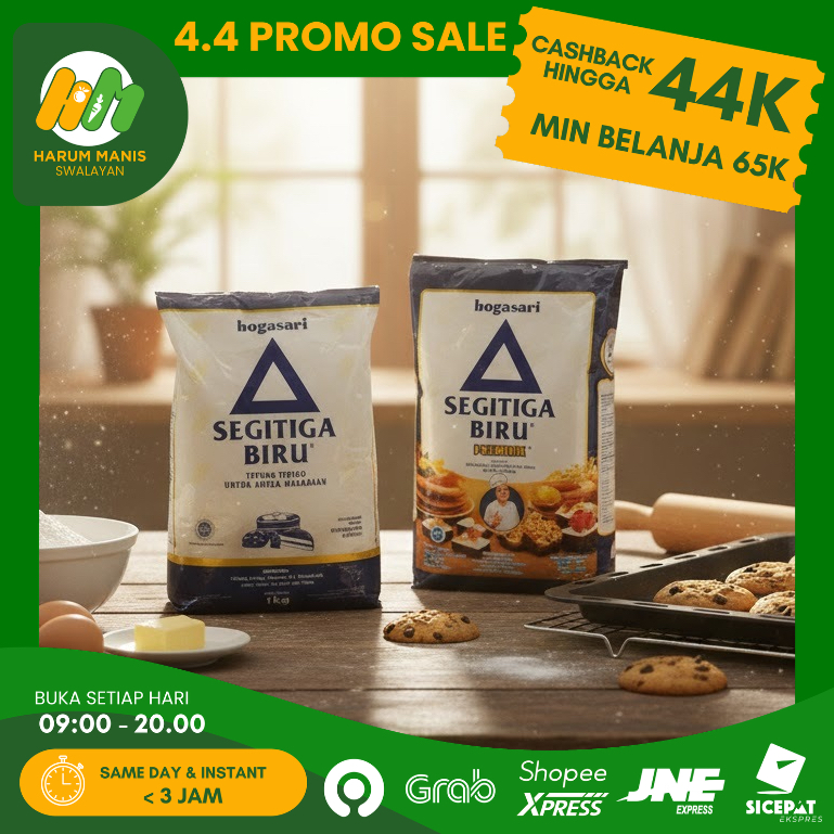 TEPUNG TERIGU SEGITIGA BIRU 1KG / TEPUNG SEGITIGA BIRU PREMIUM 1KG / TEPUNG SEGITIGA BIRU EKONOMIS 1