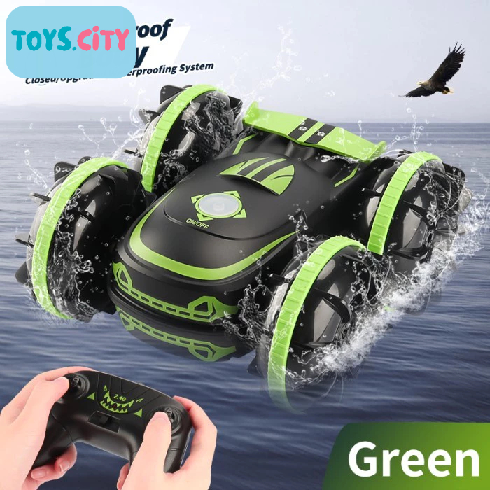 Mainan Mobil Amfibi RC Mobil Remote Control 2,4GHZ Anti Air RC Mobil dengan Lampu LED Berwarna