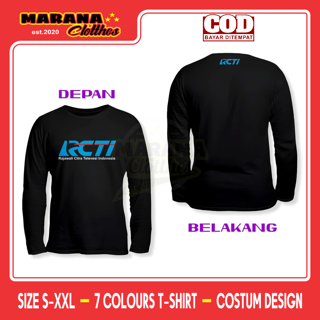 Kaos RCTI Logo DB Lengan Panjang Baju Perusahaan