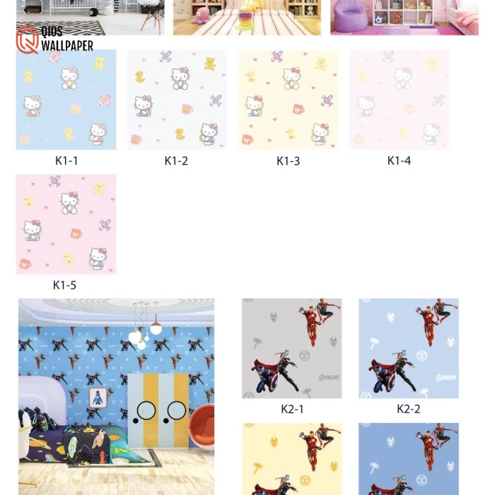 wallpaper dinding hello kitty /wallpaper dinding kamar anak motif hello kitty