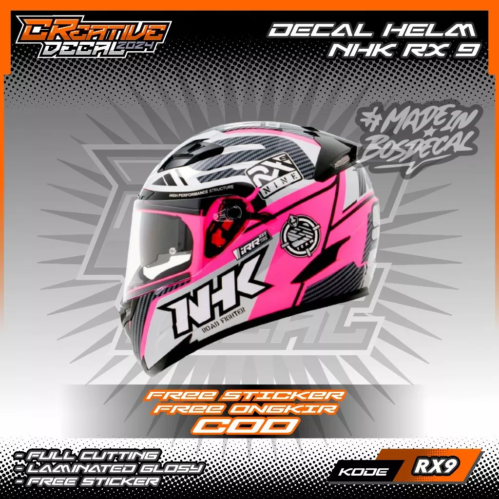 STIKER DECAL HELM NHK RX 9 FULL FACE | DECAL HELM | DECAL STIKER