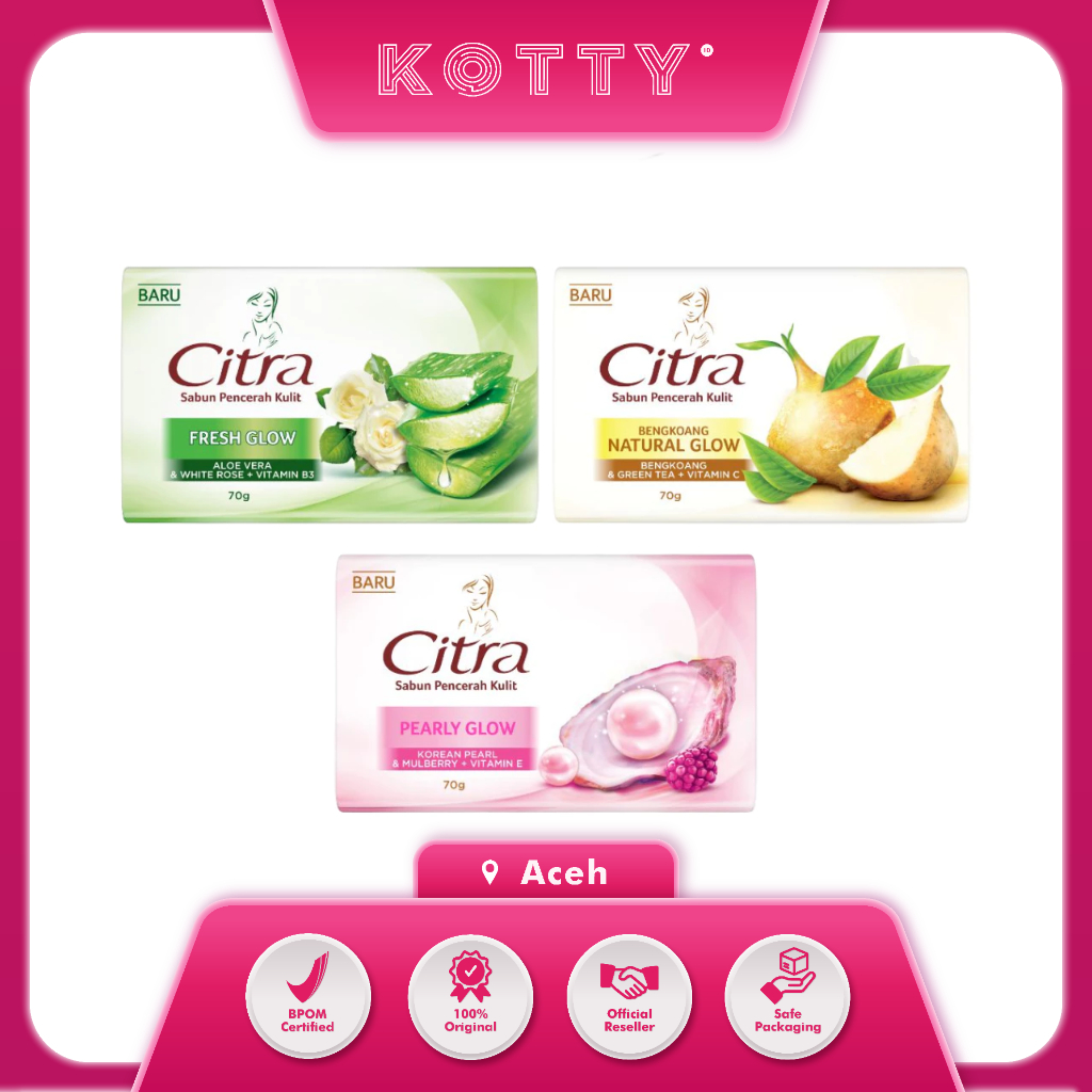 Kotty Kosmetik - CITRA - Soap Bar Glow Series 70gr - Sabun Batang Citra Pencerah Kulit