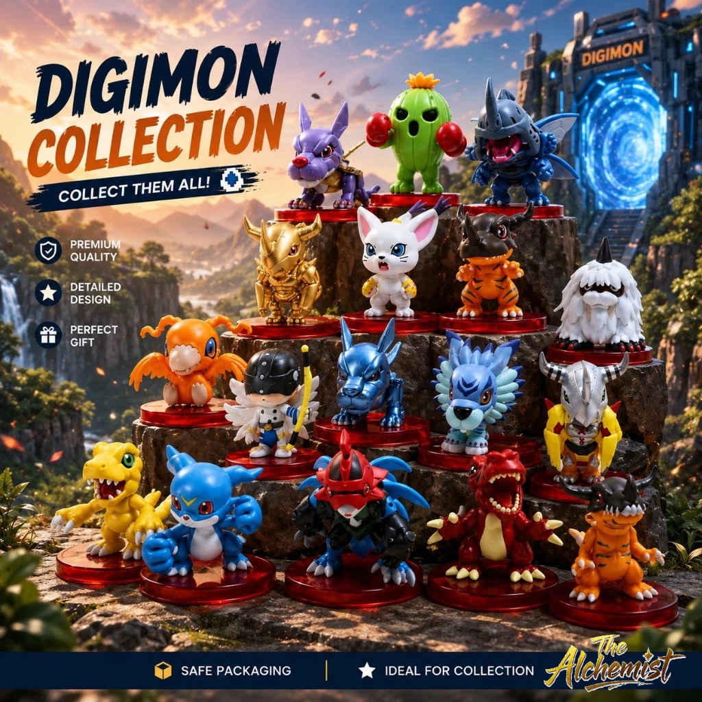 Action Figure Digimon V1 & V2 Kecil - TA - Mini Chibi Mainan Action Figur Agumon Angemon Wargreymon 