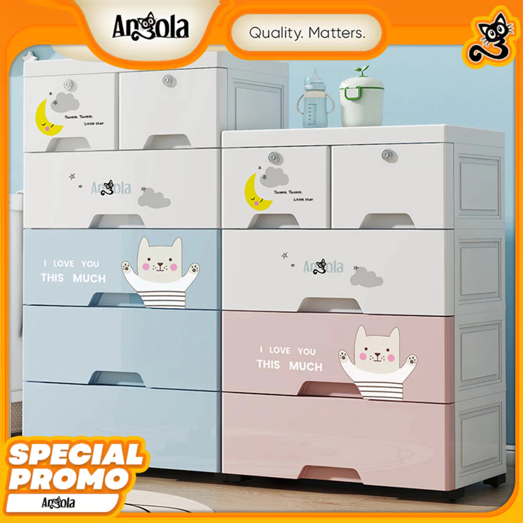 Angola Lemari Pakaian Anak/Tempat Penyimpanan Mainan/Snack/Baju Serbaguna C70-C71