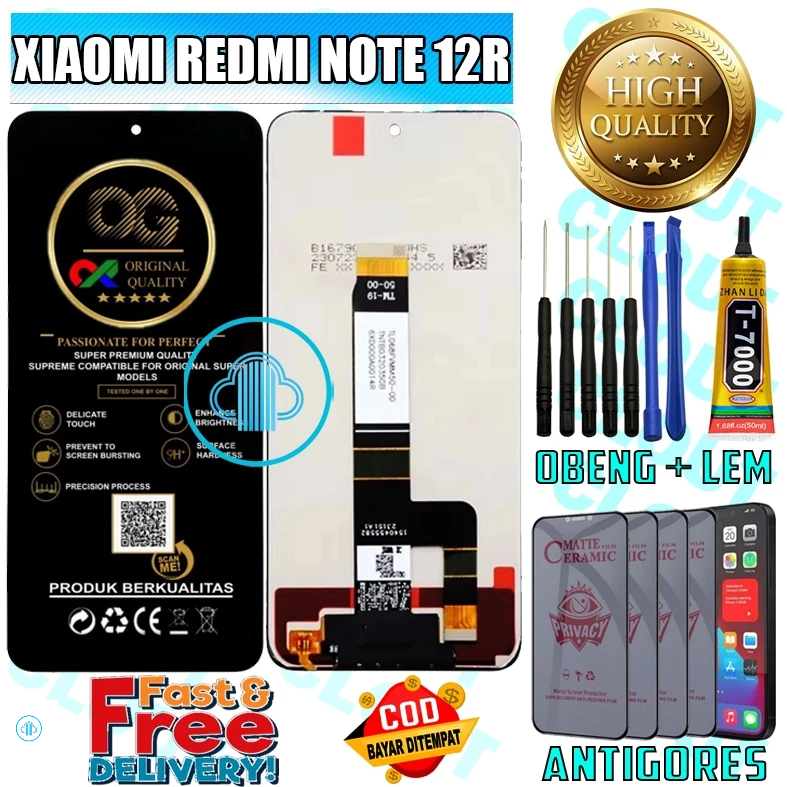 LCD TOUCHSCREEN XIAOMI REDMI NOTE12R LAYAR SENTUH XIAOMI REDMI SERIES ORI ORIGINAL ALL MERK FULLSET