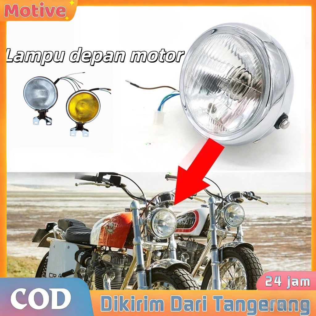 Headlamp Lampu Depan Motor Custom Exanon Japstyle Bobber Universal