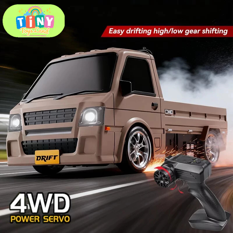 Mainan Anak Mobil Drift RC Remote Mini Pickup Truck Cargo 4WD Skala 1:24