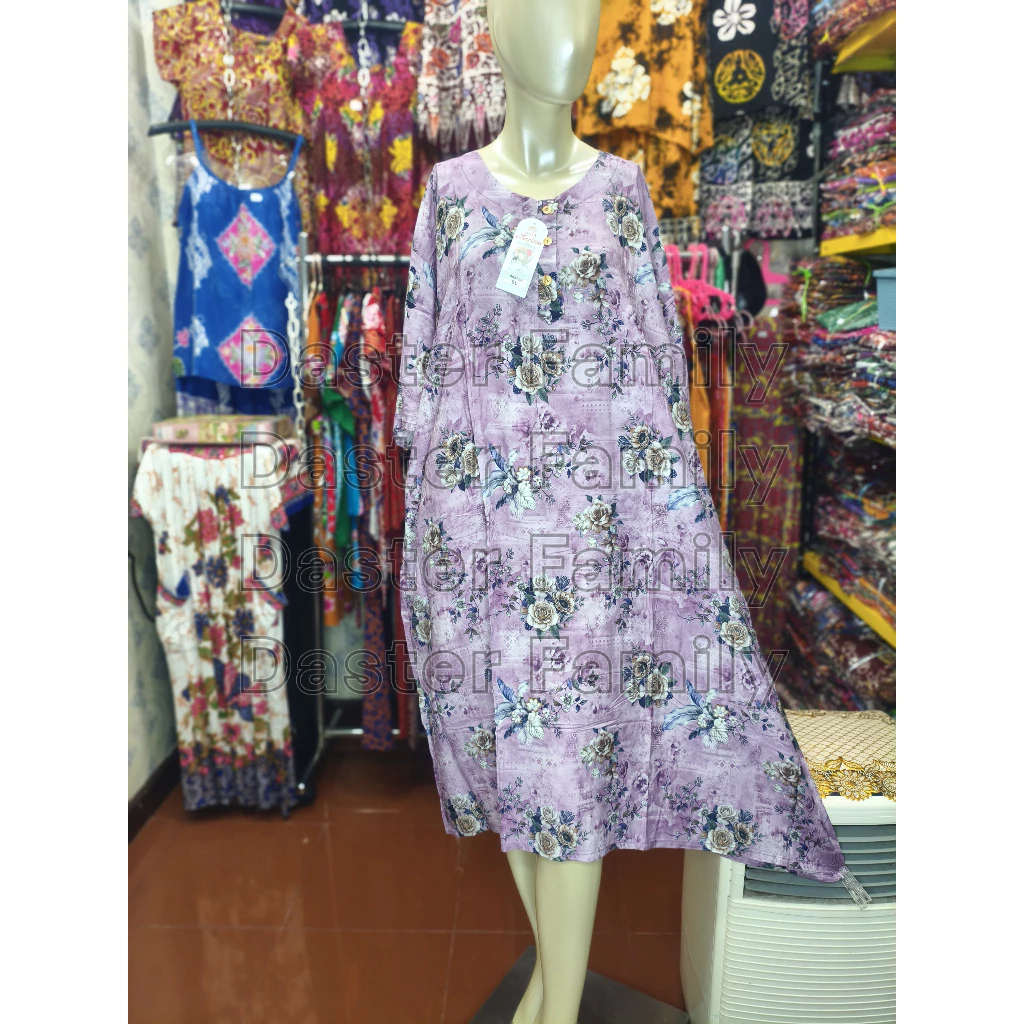 Daster Marissa Super Jumbo Lengan Pendek 6L LD 160 cm Bumil Busui Kancing | Adem Nyaman
