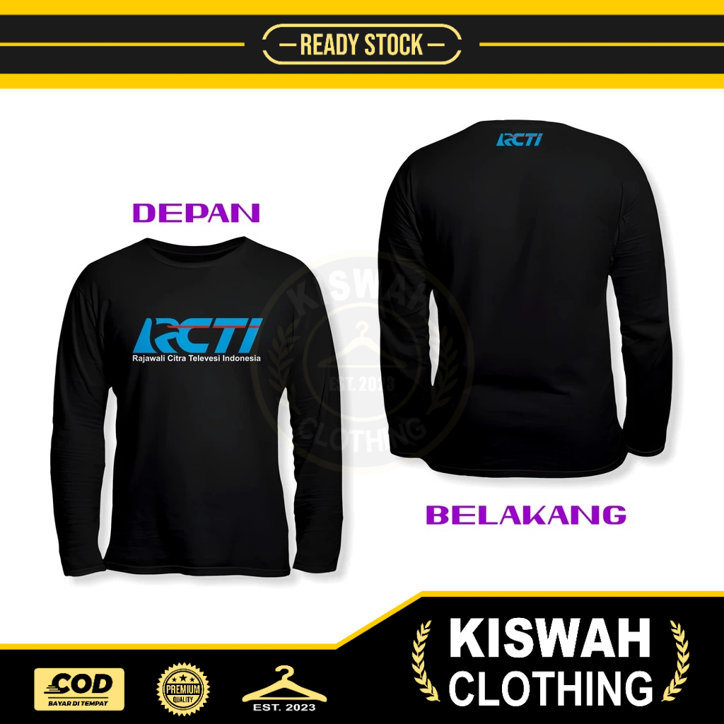 Kaos Tshirt RCTI Logo DB Lengan Panjang Baju Perusahaan