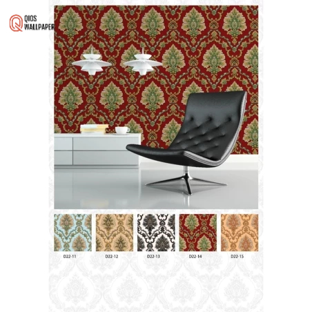 Jual Wallpaper Dinding Ruang Tamu Premium Motif Batik Merah Maroon Ruang Tamu Harga Murah