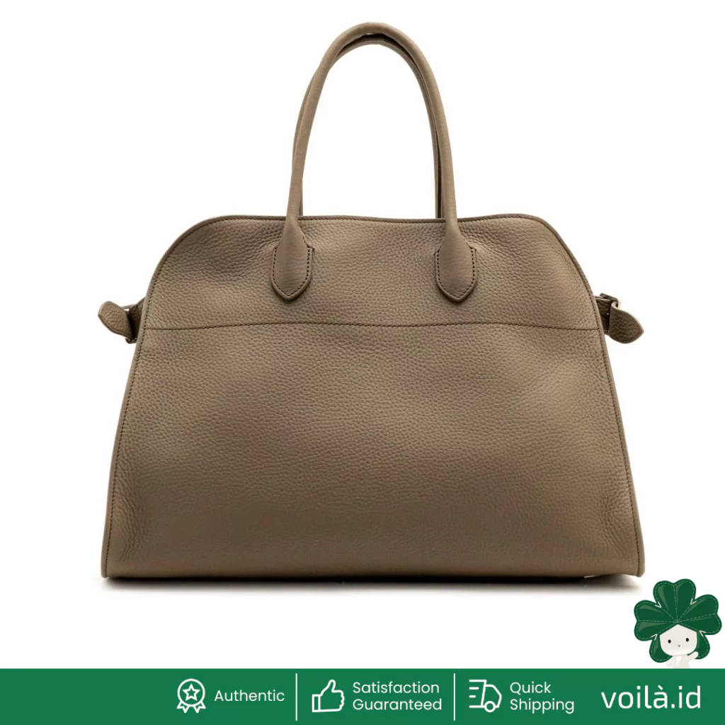 Soft Margaux 15 Grained Leather Handbag Dark Taupe