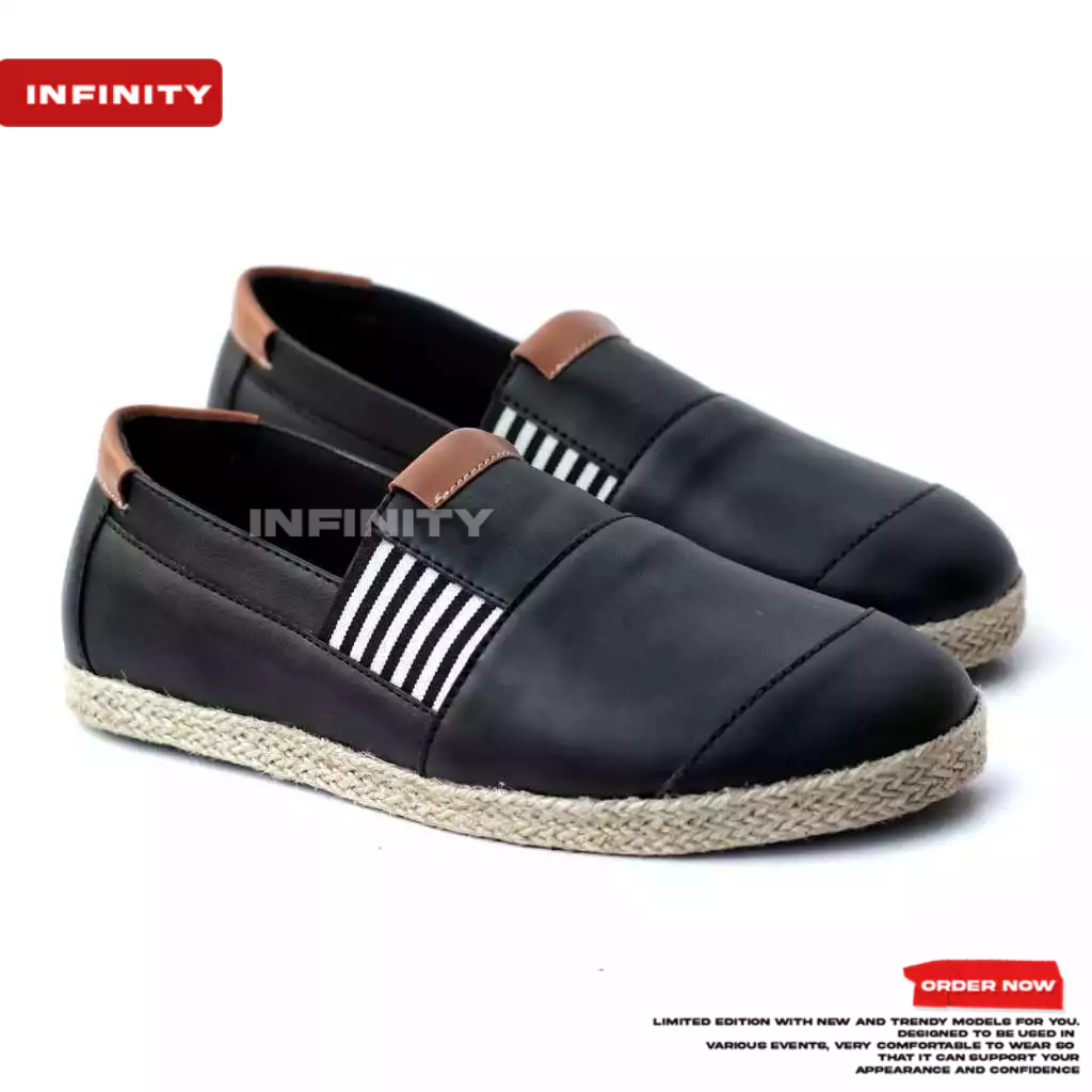 Sepatu Casual Hitam Slip On Pria