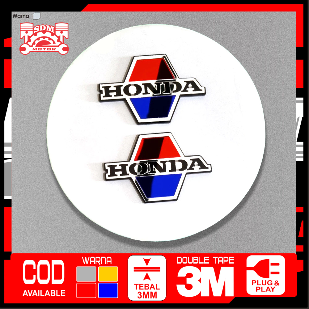 SDM  Emblem Sayap C70 2 PCS Timbul 3D Logo Aksesoris Motor Sayap Honda C70