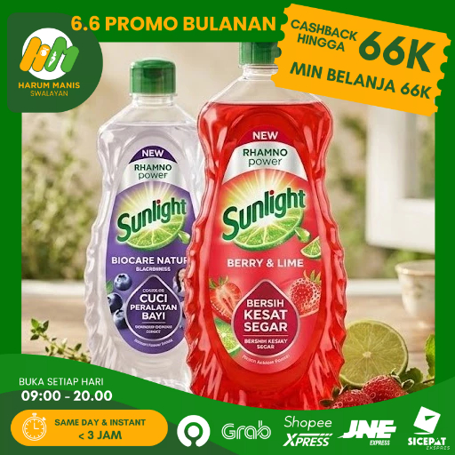 SUNLIGHT BOTOL 675ML / SUNLIGHT BERRY&LIME BOTOL 675GR / SUNLIGHT BIOCARE NATURE BTL 675GR