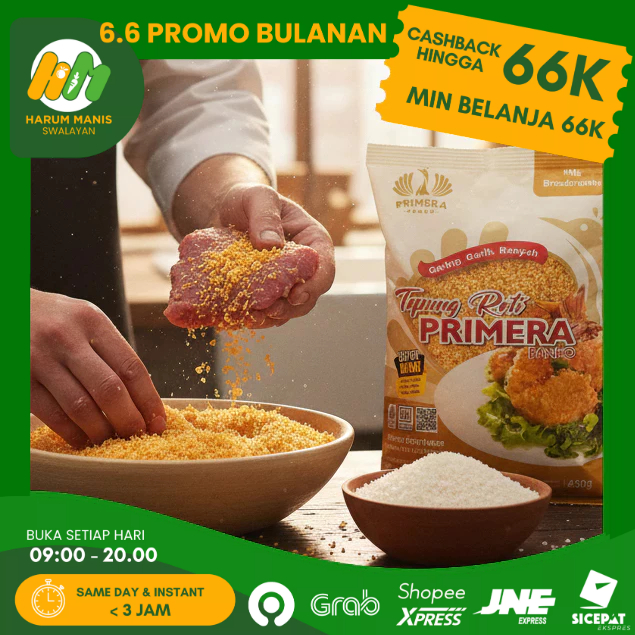 TEPUNG ROTI PRIMERA PANKO MIX / TEPUNG ROTI PRIMERA PANKO PUTIH / TEPUNG ROTI / TEPUNG PANIR