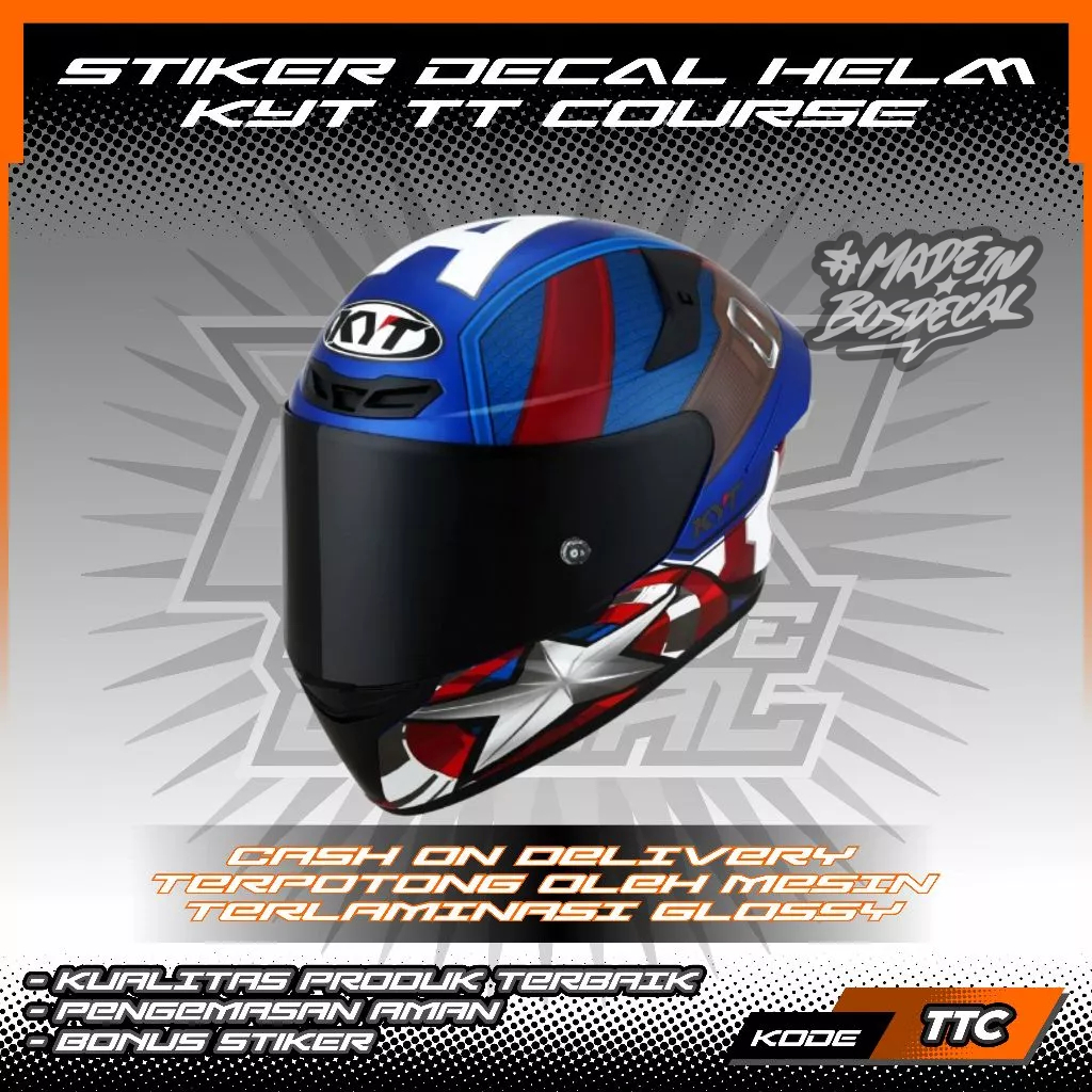 STIKER DAN WATER DECAL HELM KYT TT-COURSE FULLFACE PART 2