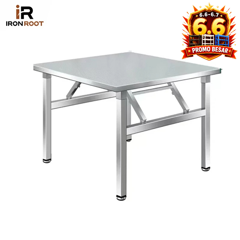 IRONROOT Meja Lipat Portable Meja Lipat Stainless Meja Belajar  Meja Kaki Lipat Aluminium