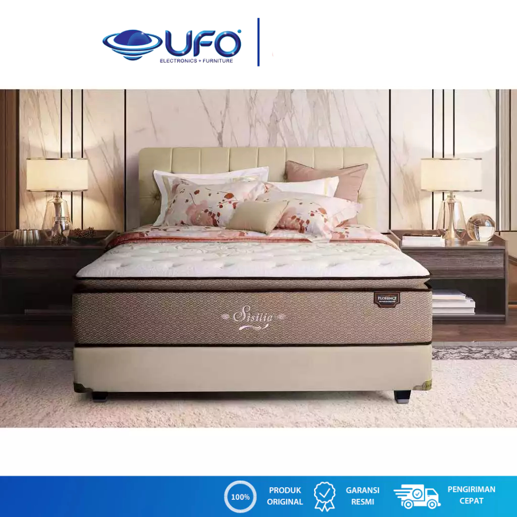 Florence Sisilia Kasur Spring Bed Matras 160 x 200 dan 180 x 200 with Holistic Sleep Protection Matt