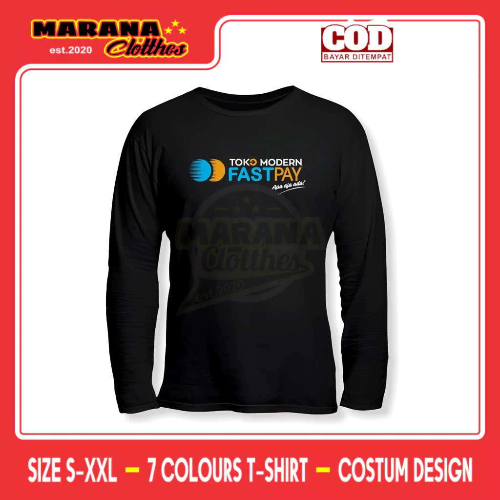 Kaos Toko Modern FASTPAY Logo Lengan Panjang Baju Perusahaan