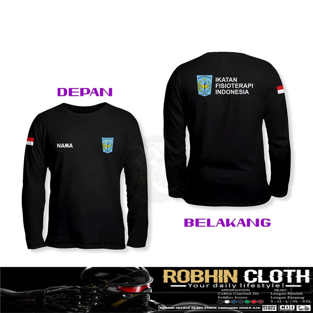 Kaos Baju IFI Ikatan Fisioterapi Indonesia V2 Gratis Nama DB Lengan Panjang Baju Kesehatan