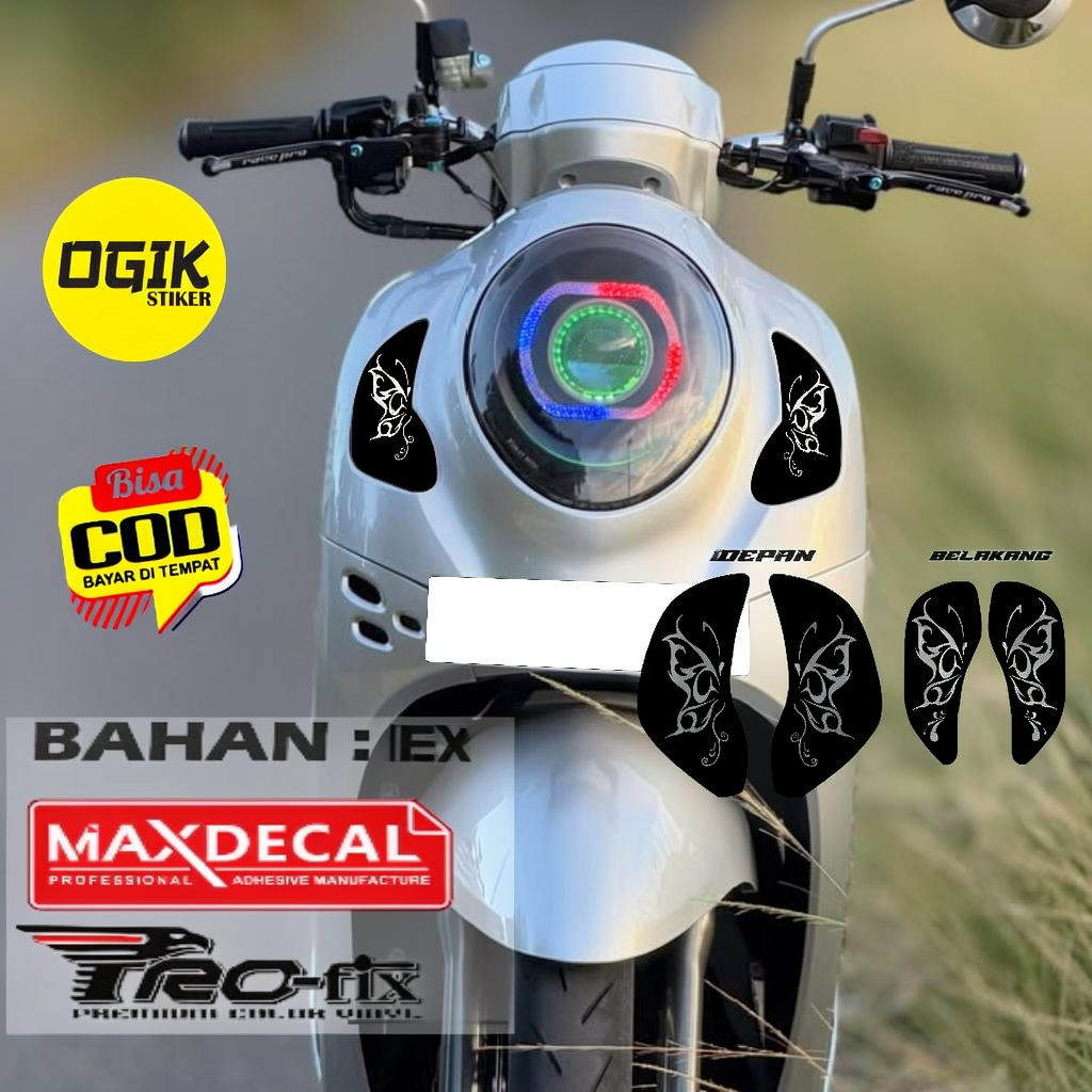 Stiker lampu sein SCOOPY 2021/ stiker sein honda scoopy motif kupu kupu