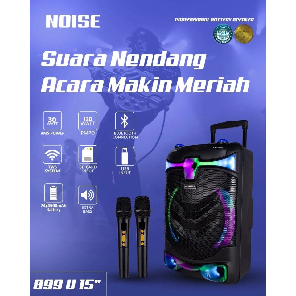 Speaker Portable 899u 15" Noise 15 inch - Speaker Wireless Bluetooth